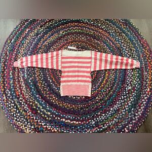 Trina Turk XS Pink and White Striped Sweater 100% cotton NEW WITH TAG
